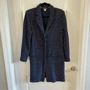 188 St. John Couture Blue and White Speckled Zip up Coat